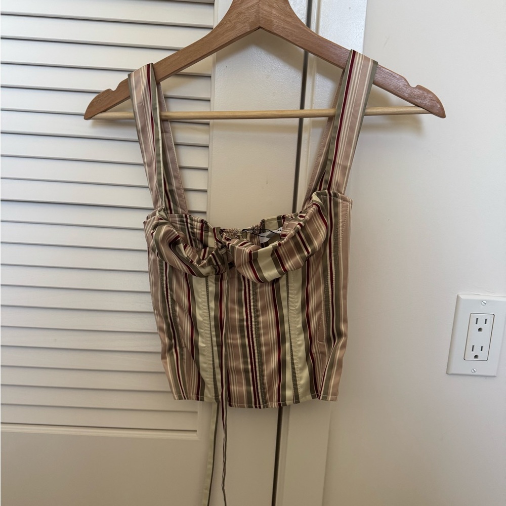 Miaou Striped Sleeveless Corset